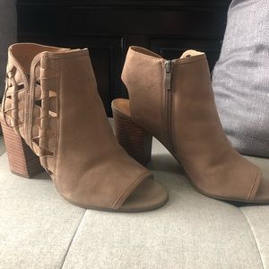 Franco Sarto Nude peep toe booties